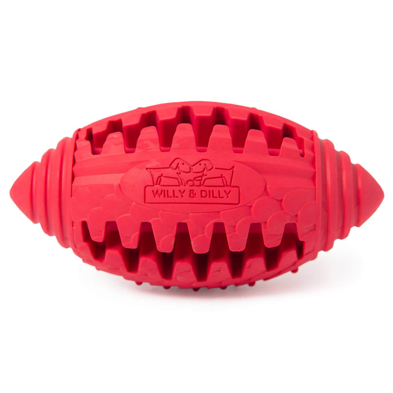 Rugby Ball Dog Toy - Medium - Red