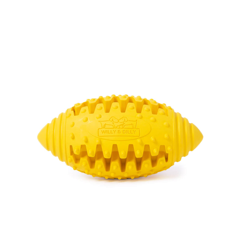 Rugby Ball Dog Toy - Small - Yellow